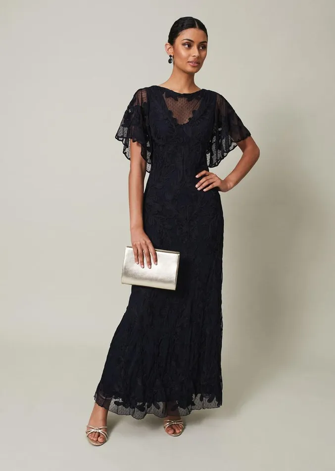 Noelle Navy Tapework Maxi Dress Navy Women Phase Eight Dresses