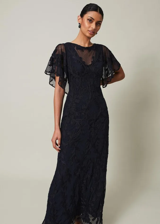 Noelle Navy Tapework Maxi Dress Navy Women Phase Eight Dresses