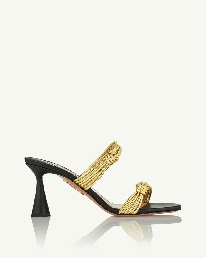 Noodle Mule 75 Black Women Aquazzura Slides and Mules Noodle Mule 75 Black Women Aquazzura Slides and Mules