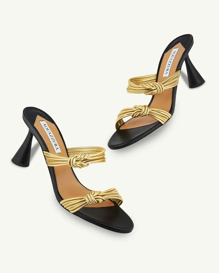 Noodle Mule 75 Black Women Aquazzura Slides and Mules Noodle Mule 75 Black Women Aquazzura Slides and Mules