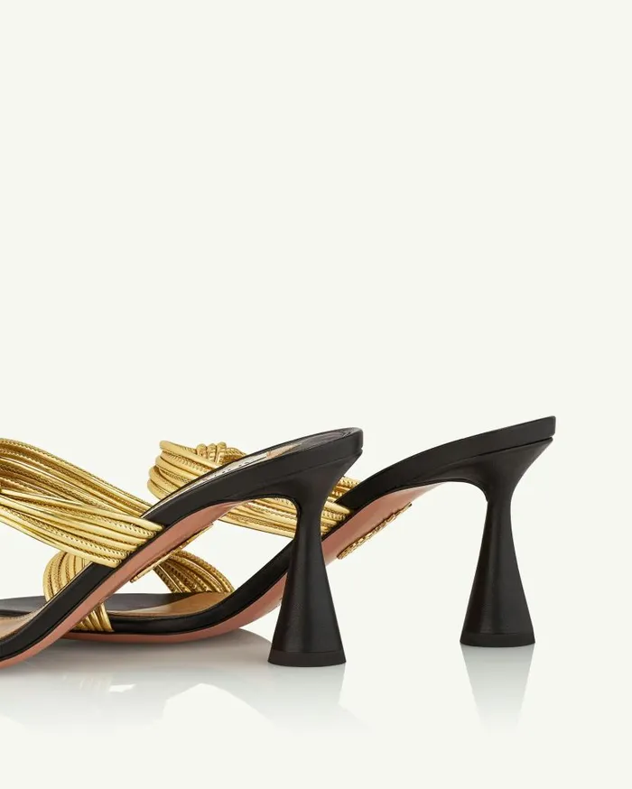 Noodle Mule 75 Black Women Aquazzura Slides and Mules Noodle Mule 75 Black Women Aquazzura Slides and Mules