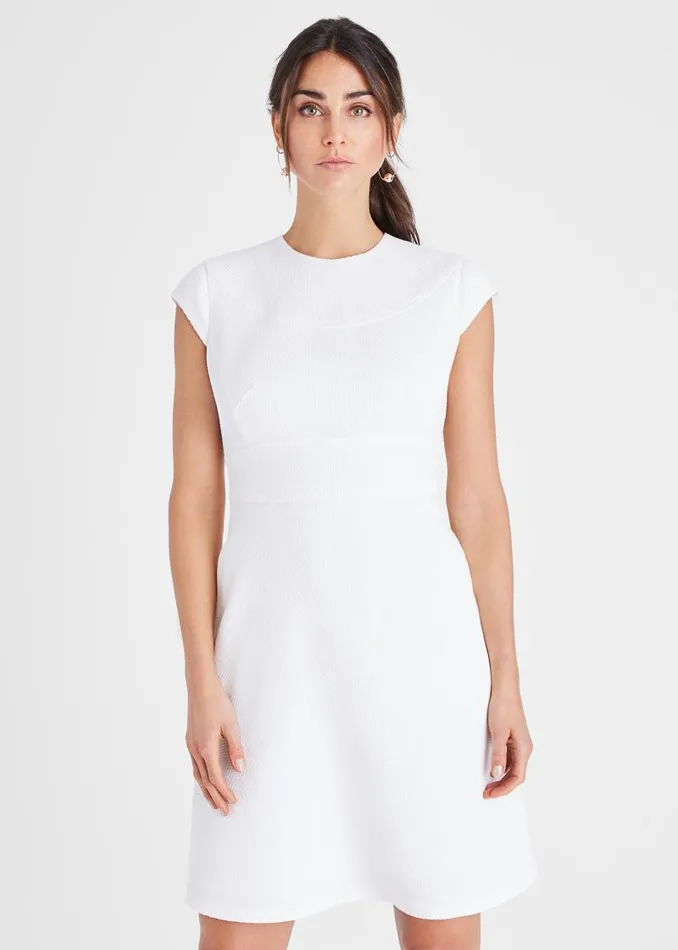 Norika Textured Dress White Women Phase Eight Dresses