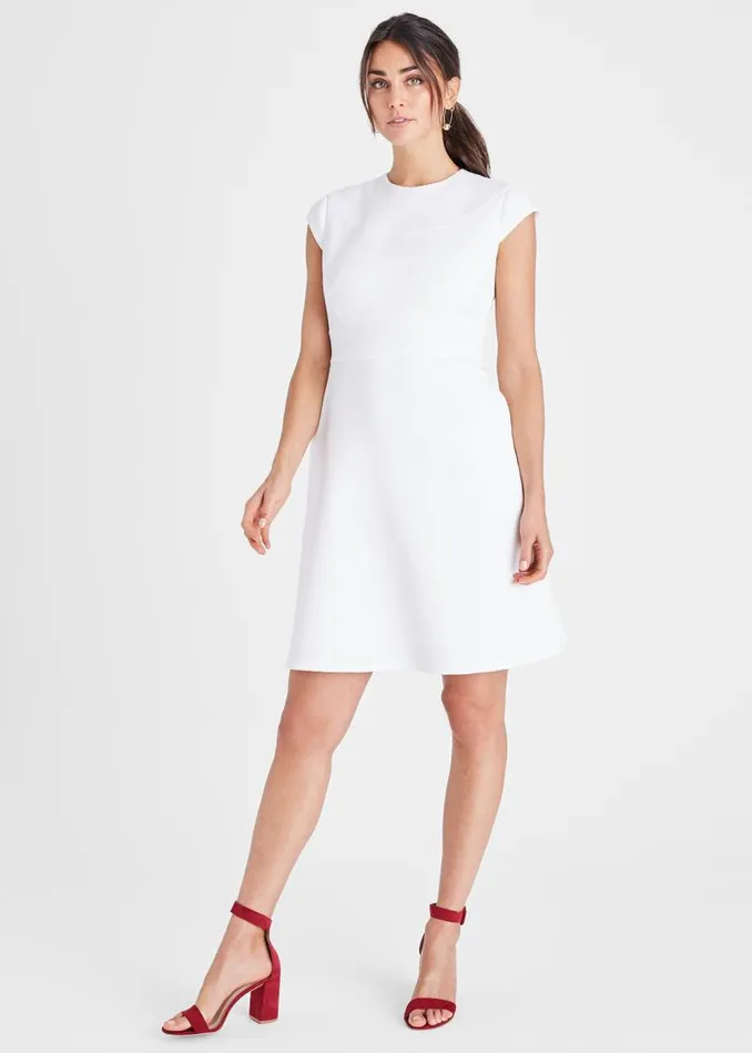 Norika Textured Dress White Women Phase Eight Dresses