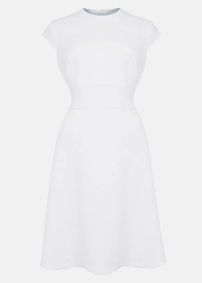 Norika Textured Dress White Women Phase Eight Dresses