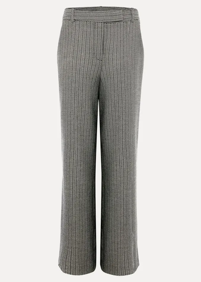 Nouria Herringbone Tapered Trouser Blackcream Women Phase Eight Trousers