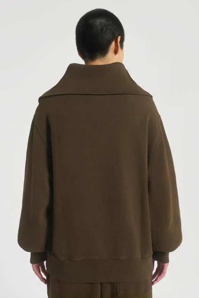 NTRLS Mocha Quarter Zip Sweatshirt Brown Women Jaded London