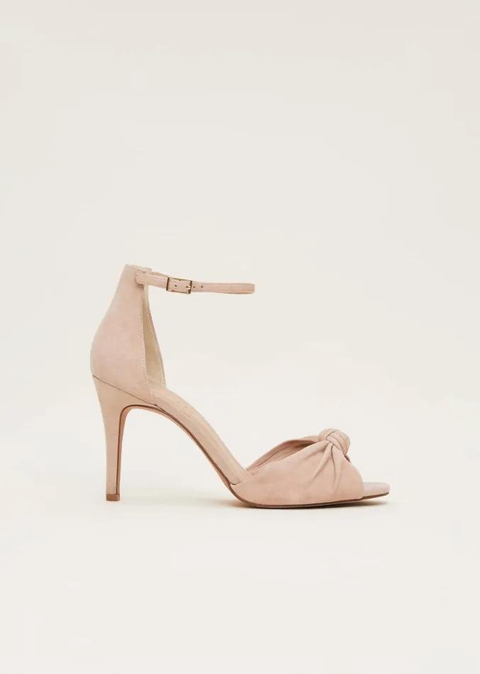 Nude Suede Open Toe Heels Latte Women Phase Eight Occasion Shoes