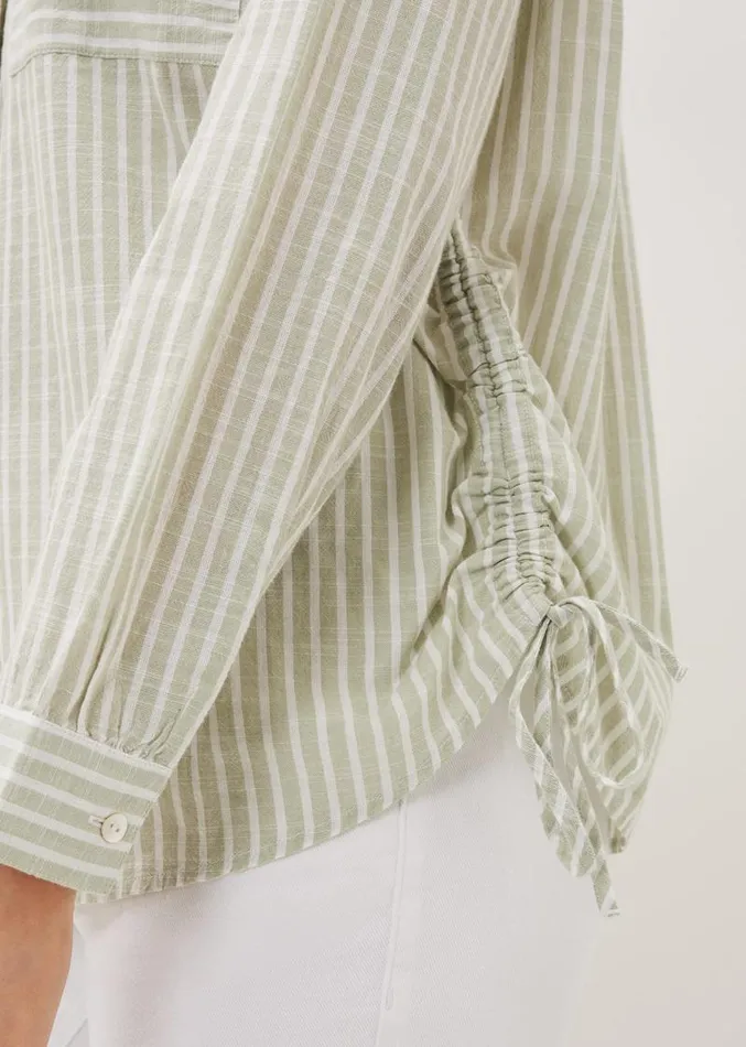 Oliva Ruched Side Stripe Shirt Sage Women Phase Eight Shirts and Blouses
