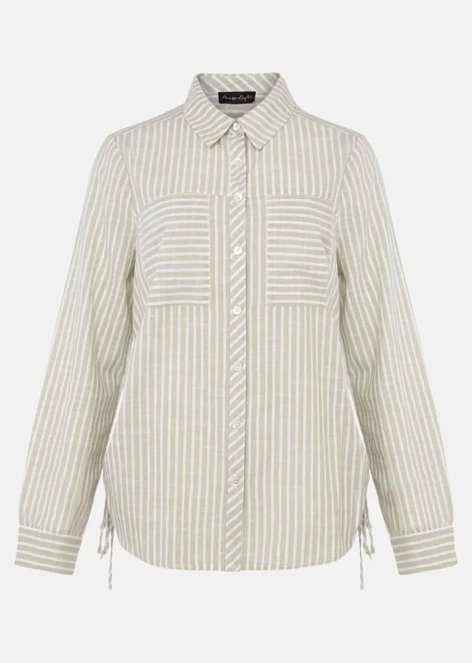 Oliva Ruched Side Stripe Shirt Sage Women Phase Eight Shirts and Blouses