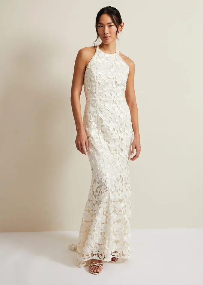 Olivia Bridal Lace Maxi Dress Ivory Women Phase Eight Dresses