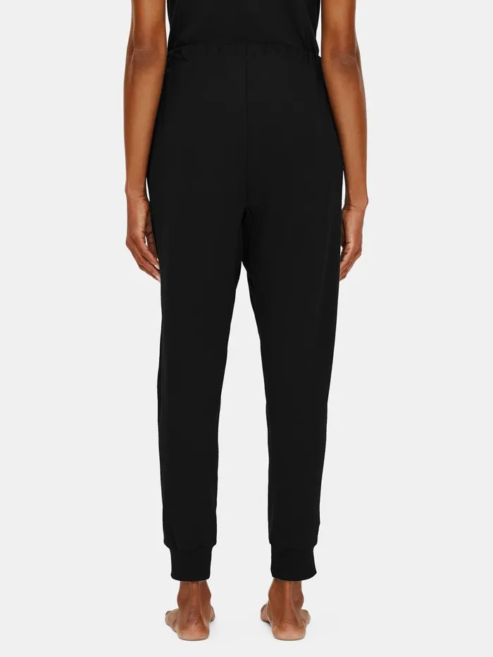 Organic Cotton Interlock Jogger Sleep Pant Black Women Eileen Fisher Sleepwear