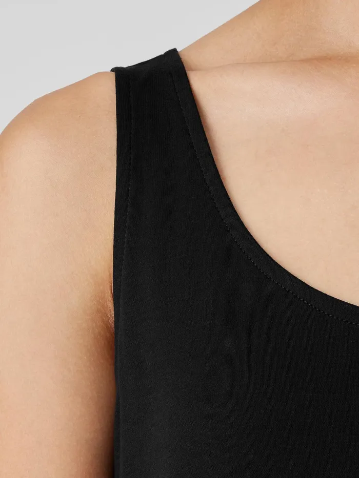 Organic Cotton Interlock Tank Sleep Dress Black Women Eileen Fisher Sleepwear