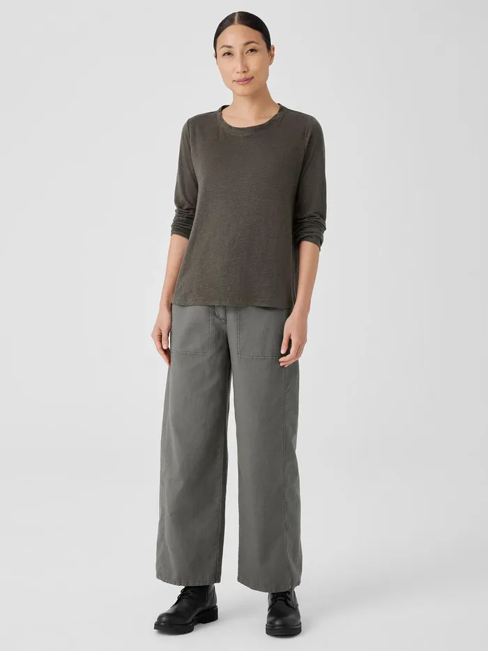 Organic Linen Jersey Crew Neck Top Grove Women Eileen Fisher Denim