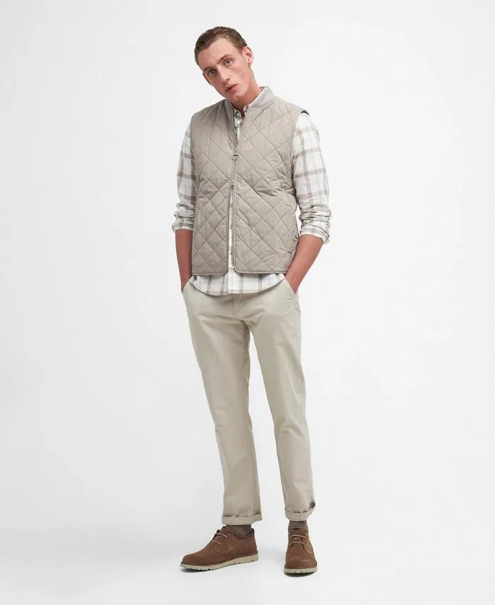 Orton Quilted Gilet Concrete Men Barbour Gilets and Liners