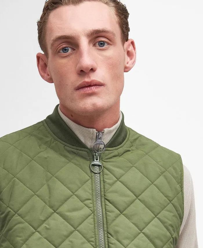Orton Quilted Gilet Concrete Men Barbour Gilets and Liners