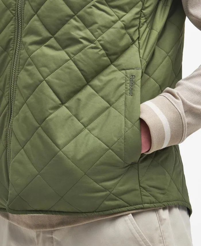 Orton Quilted Gilet Concrete Men Barbour Gilets and Liners