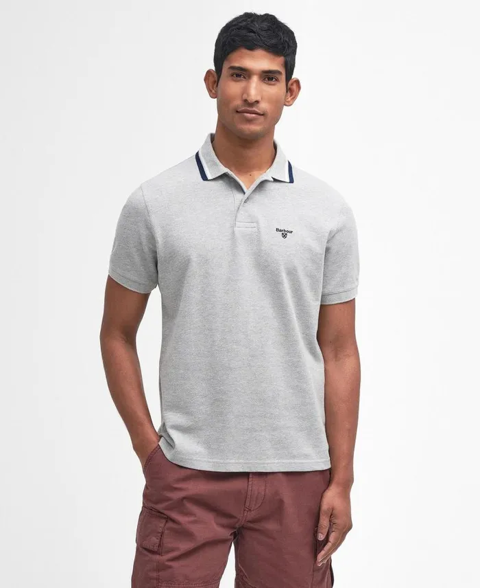 Otterburn ShortSleeved Polo Shirt Blue Chalk Men Barbour Polo Shirts