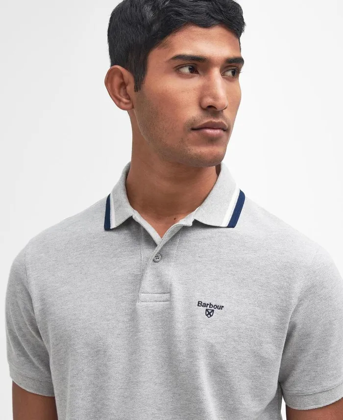 Otterburn ShortSleeved Polo Shirt Blue Chalk Men Barbour Polo Shirts