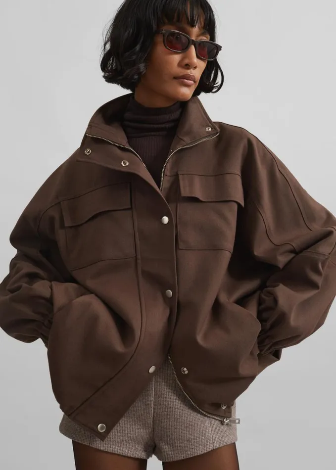 Outerwear Women The Frankie Shop Monroy Utility Jacket 8211 Brown