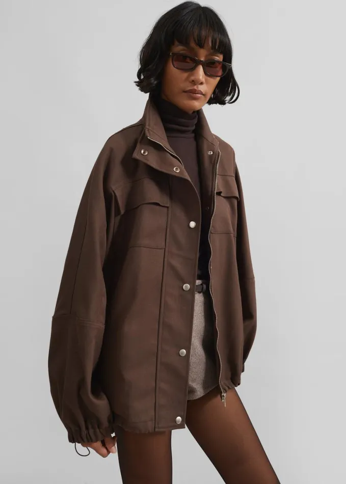Outerwear Women The Frankie Shop Monroy Utility Jacket 8211 Brown
