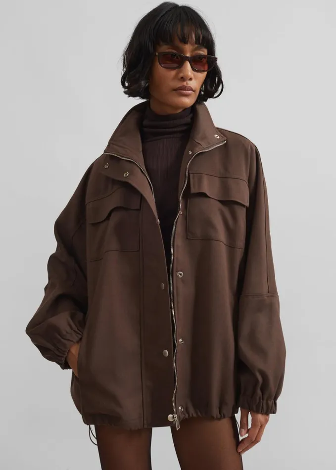 Outerwear Women The Frankie Shop Monroy Utility Jacket 8211 Brown
