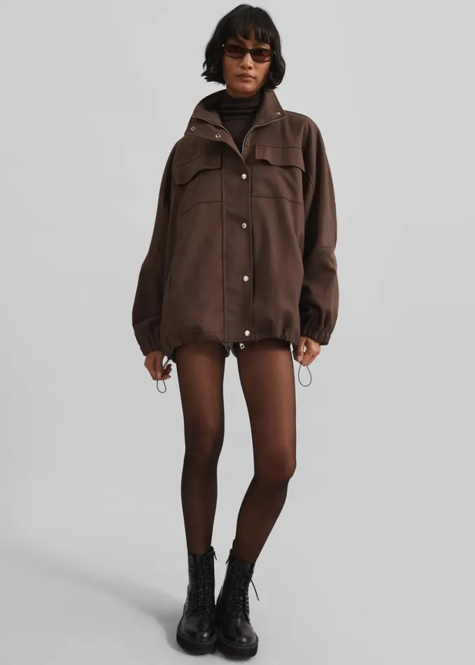 Outerwear Women The Frankie Shop Monroy Utility Jacket 8211 Brown