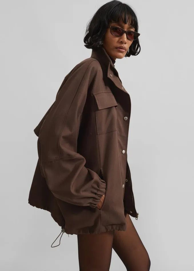 Outerwear Women The Frankie Shop Monroy Utility Jacket 8211 Brown
