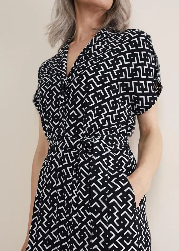 Paige Abstract Print Wide Leg Jumpsuit Navyivory Women Phase Eight Dresses
