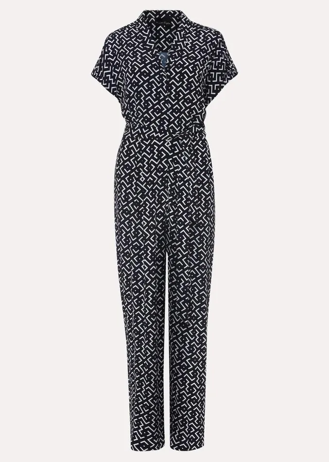 Paige Abstract Print Wide Leg Jumpsuit Navyivory Women Phase Eight Dresses
