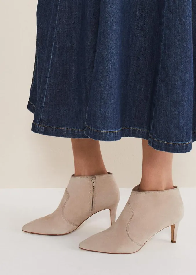 Panelled Shoe Boots Neutral Women Phase Eight Heels