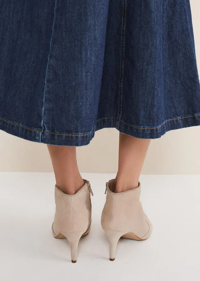 Panelled Shoe Boots Neutral Women Phase Eight Heels