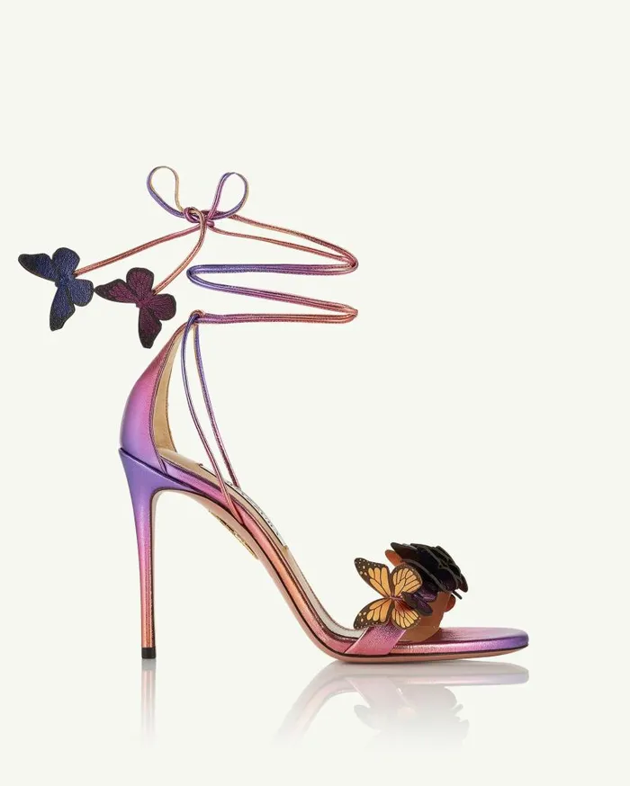 Papillon Sandal 105 Fuchsia Women Aquazzura Sandals Papillon Sandal 105 Fuchsia Women Aquazzura Sandals