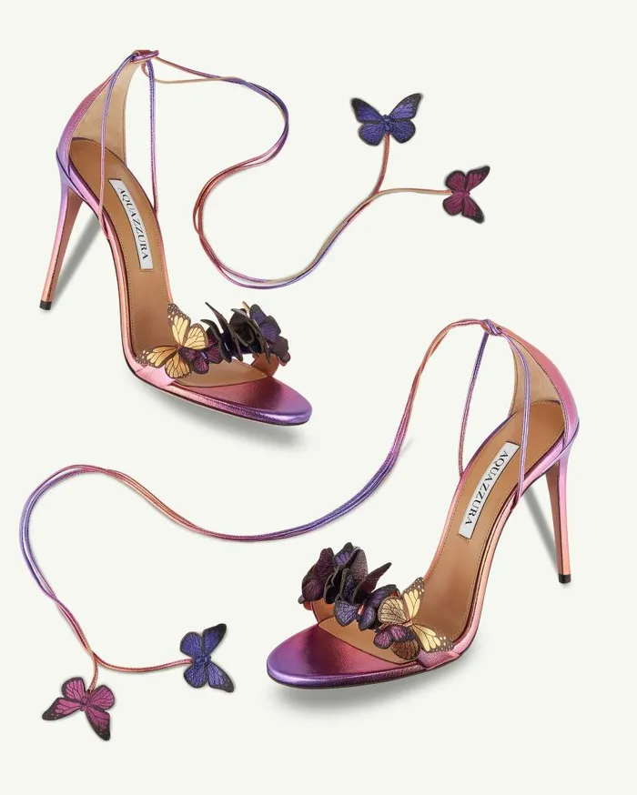 Papillon Sandal 105 Fuchsia Women Aquazzura Sandals Papillon Sandal 105 Fuchsia Women Aquazzura Sandals