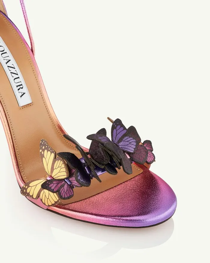 Papillon Sandal 105 Fuchsia Women Aquazzura Sandals Papillon Sandal 105 Fuchsia Women Aquazzura Sandals