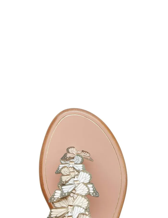 Papillon Sandal Flat Gold Women Aquazzura Sandals Papillon Sandal Flat Gold Women Aquazzura Sandals