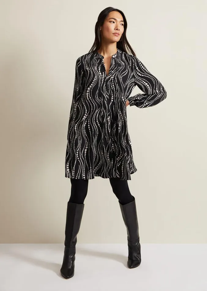 Patsy Pearl Swing Mini Dress Blackivory Women Phase Eight Dresses