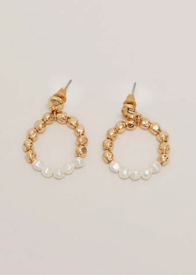Pearl Hoops Gold Women Phase Eight Jewellery