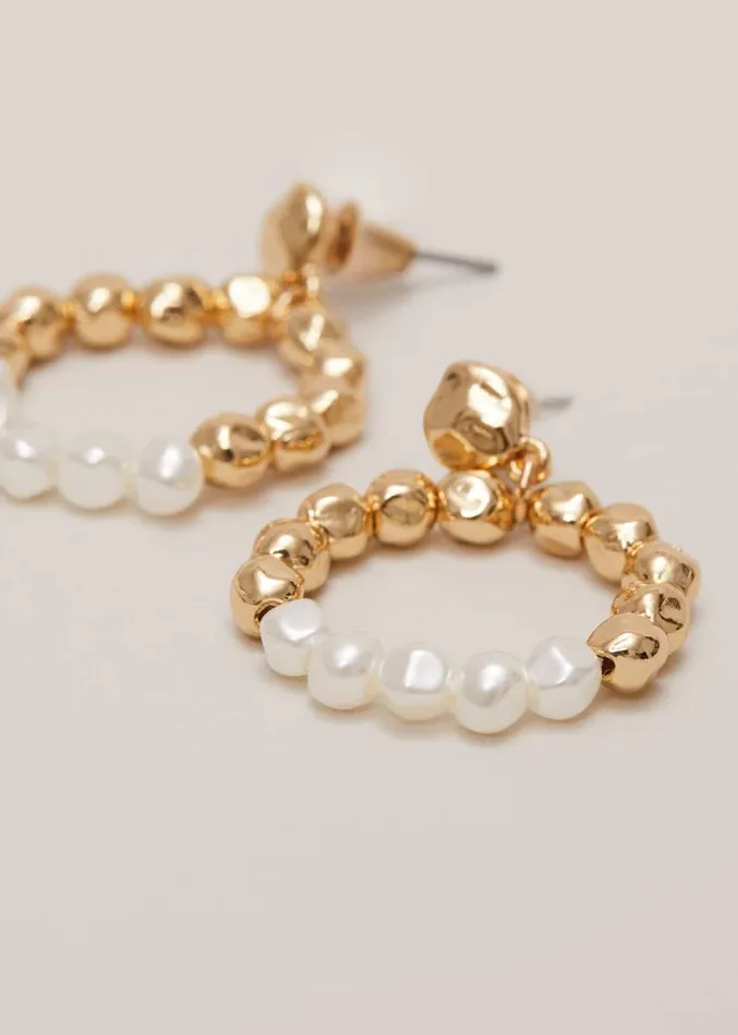 Pearl Hoops Gold Women Phase Eight Jewellery