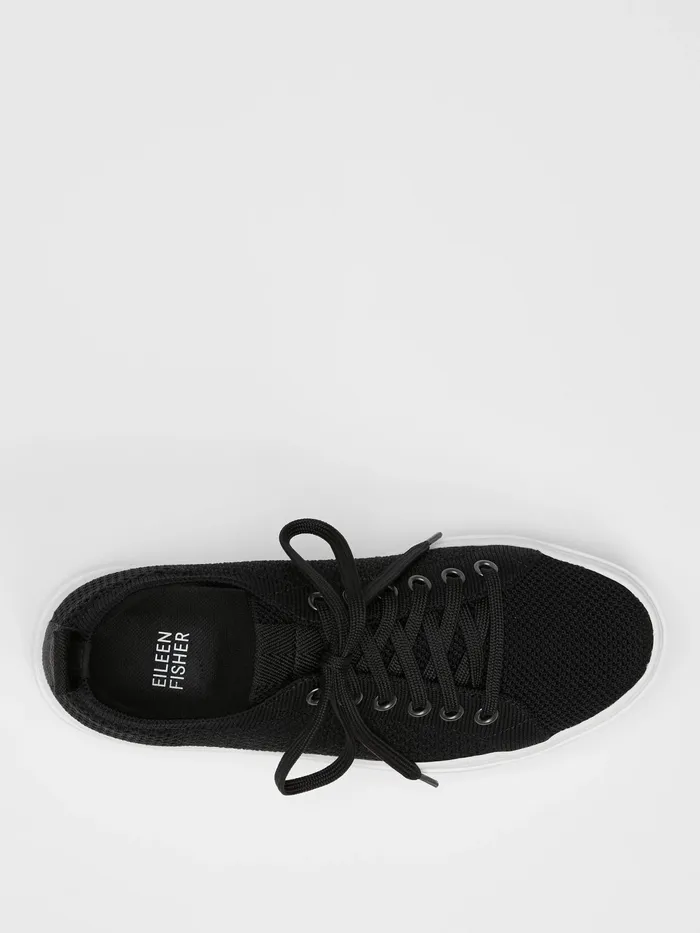 Peris Recycled Stretch Knit Wedge Sneaker Black Women Eileen Fisher Shoes