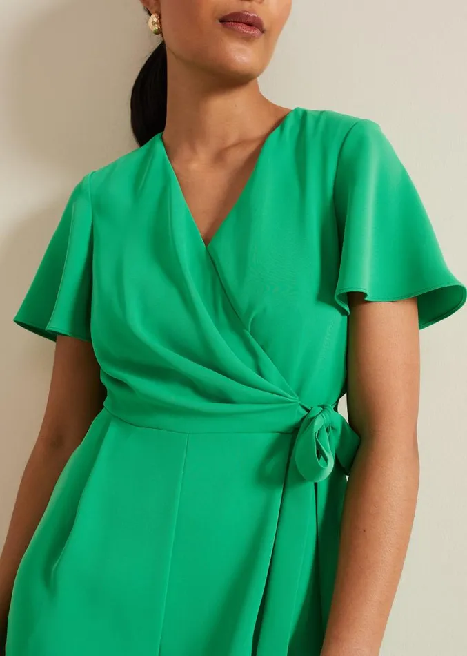 Petite Julissa Green Wide Leg Jumpsuit Green Women Phase Eight Dresses