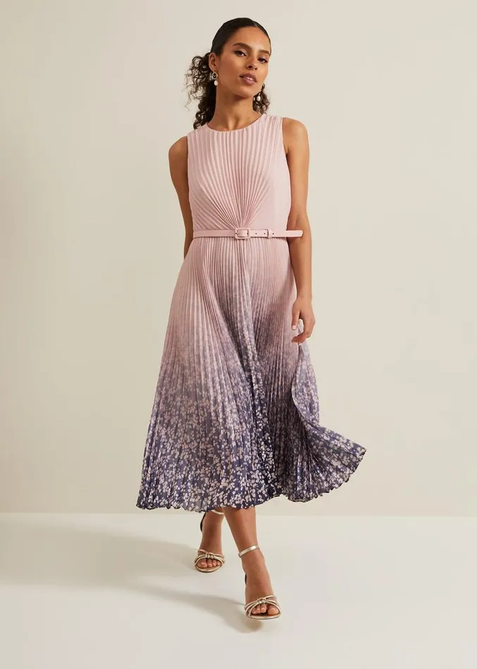 Petite Simara Printed Midi Dress Multicoloured Women Phase Eight Dresses