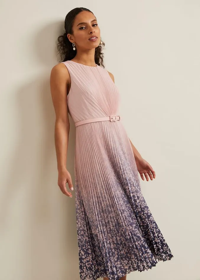 Petite Simara Printed Midi Dress Multicoloured Women Phase Eight Dresses