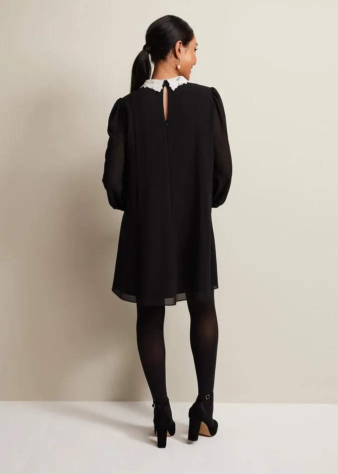 Petite Trudie Swing Mini Dress Blackivory Women Phase Eight Dresses