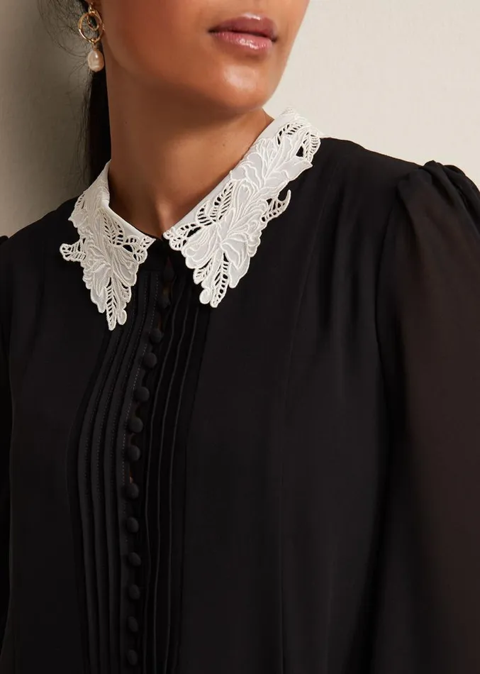 Petite Trudie Swing Mini Dress Blackivory Women Phase Eight Dresses