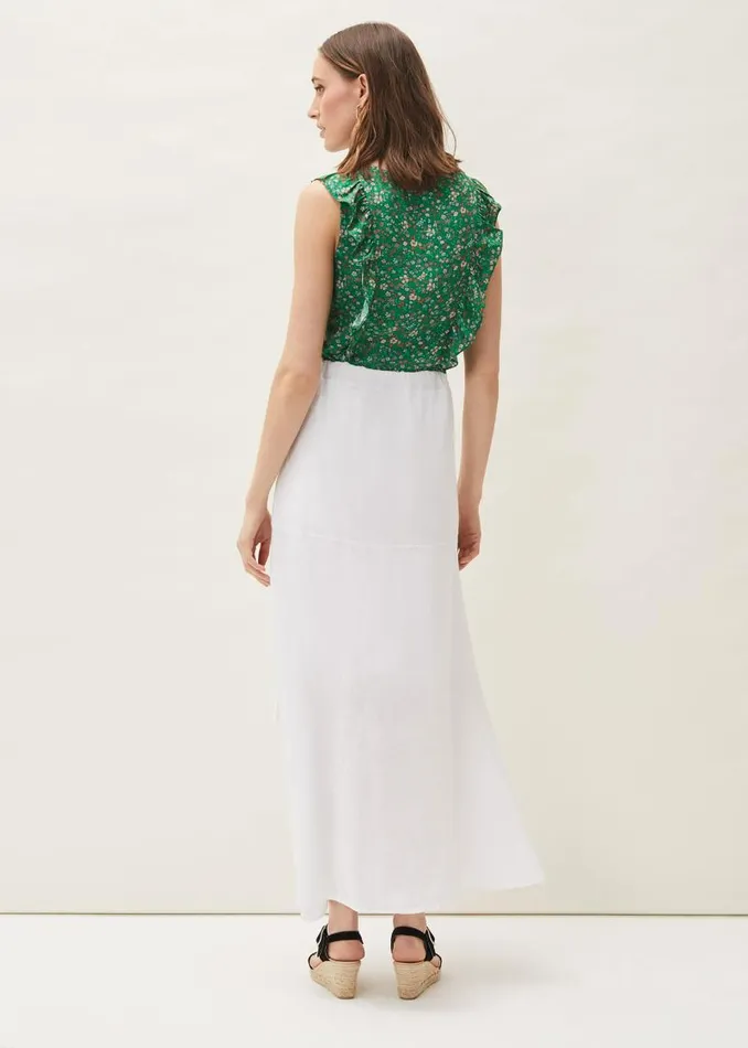 Phoebe Faux Wrap Linen Skirt White Women Phase Eight Skirts
