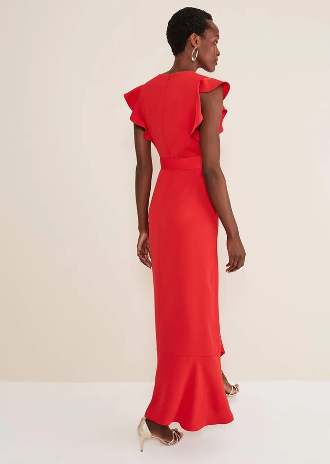 Phoebe Frill Maxi Dress Fire Women Phase Eight Dresses