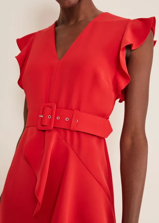 Phoebe Frill Maxi Dress Fire Women Phase Eight Dresses