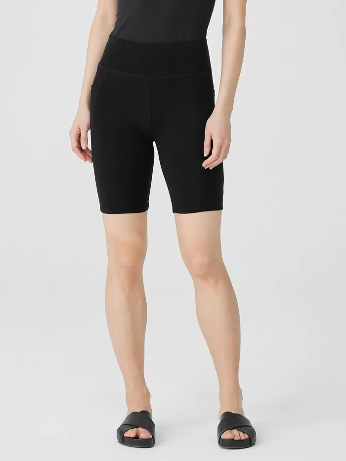Pima Cotton Stretch Jersey Shorts Black Women Eileen Fisher Pants Shorts and Jumpsuits