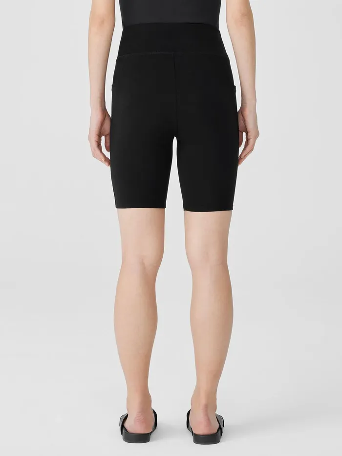 Pima Cotton Stretch Jersey Shorts Black Women Eileen Fisher Pants Shorts and Jumpsuits