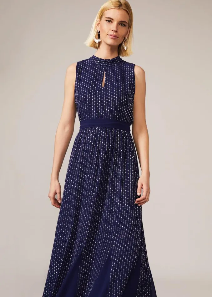 Pippa Embellished Blouson Dress Cobalt Women Phase Eight Dresses